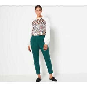 NWT Jason Wu Faux Suede Pull-On Pants Evergreen Size Medium
